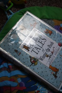 This is the first big book we are reading.  I read a chapter to him about 3 days a week.  LOVE Pooh and all of his friends!