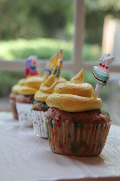 Homemade Funfetti Transportation Cupcakes